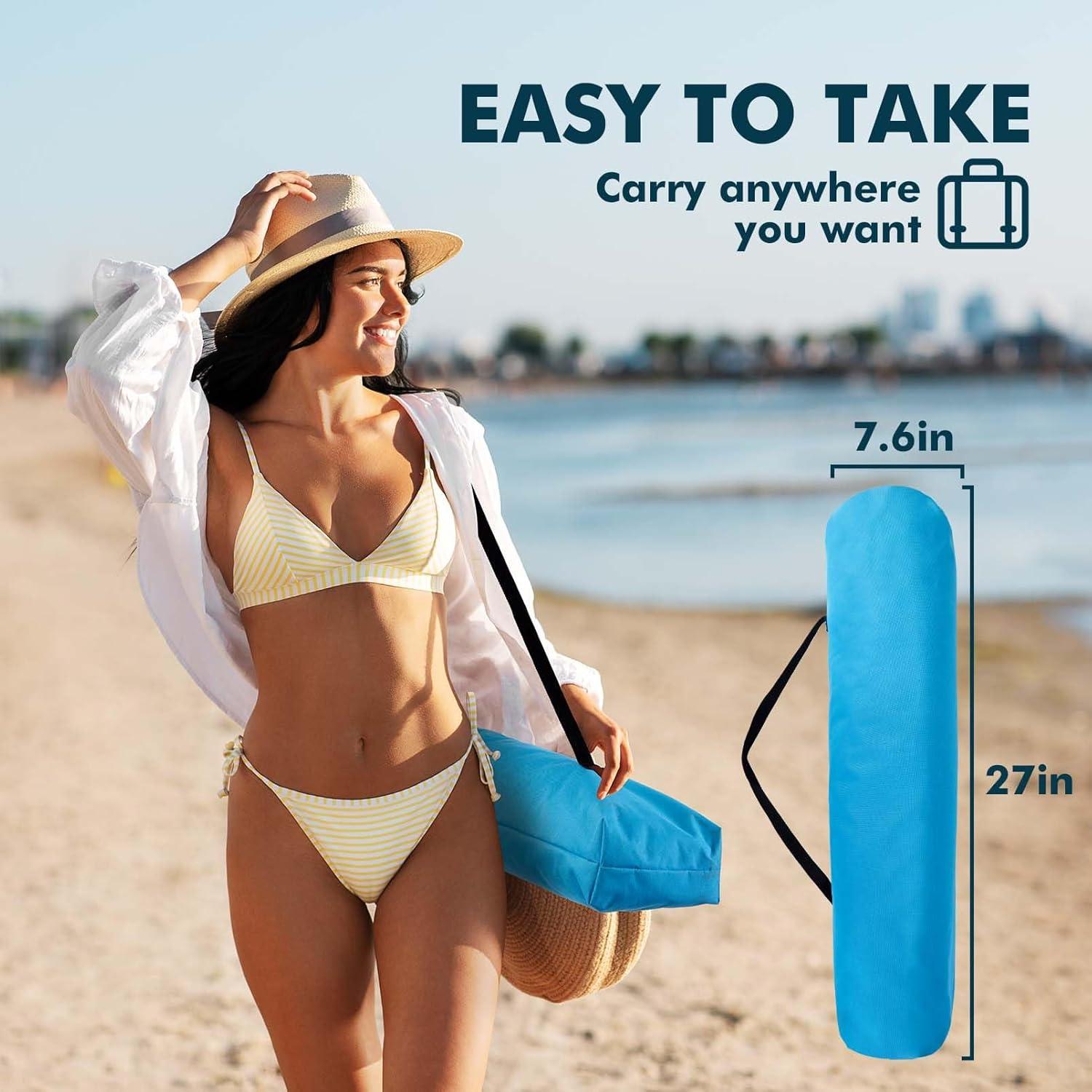 image:imageAKSOUL Folding Beach Chair for Adults LowHigh Back Chairs with Carry Bag Extra Wide Seat Chair with Comfortable Pillow amp Storage Pocket 1 Pack amp 2 Pack BlueLow Back Blue 2 Pcs