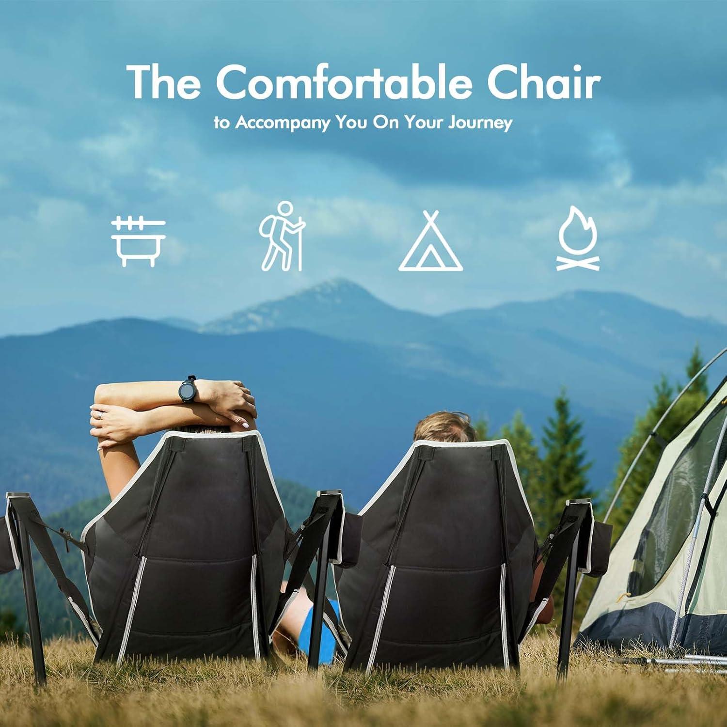 image:imageAKSOUL Hammock Camping Chair Swinging Foldable amp Portable Swing Chairs with Storage Bag 265lbs Adult Weight Capacity Folding Rocking for Lawn Camp Stargazer Outdoor2 PCS
