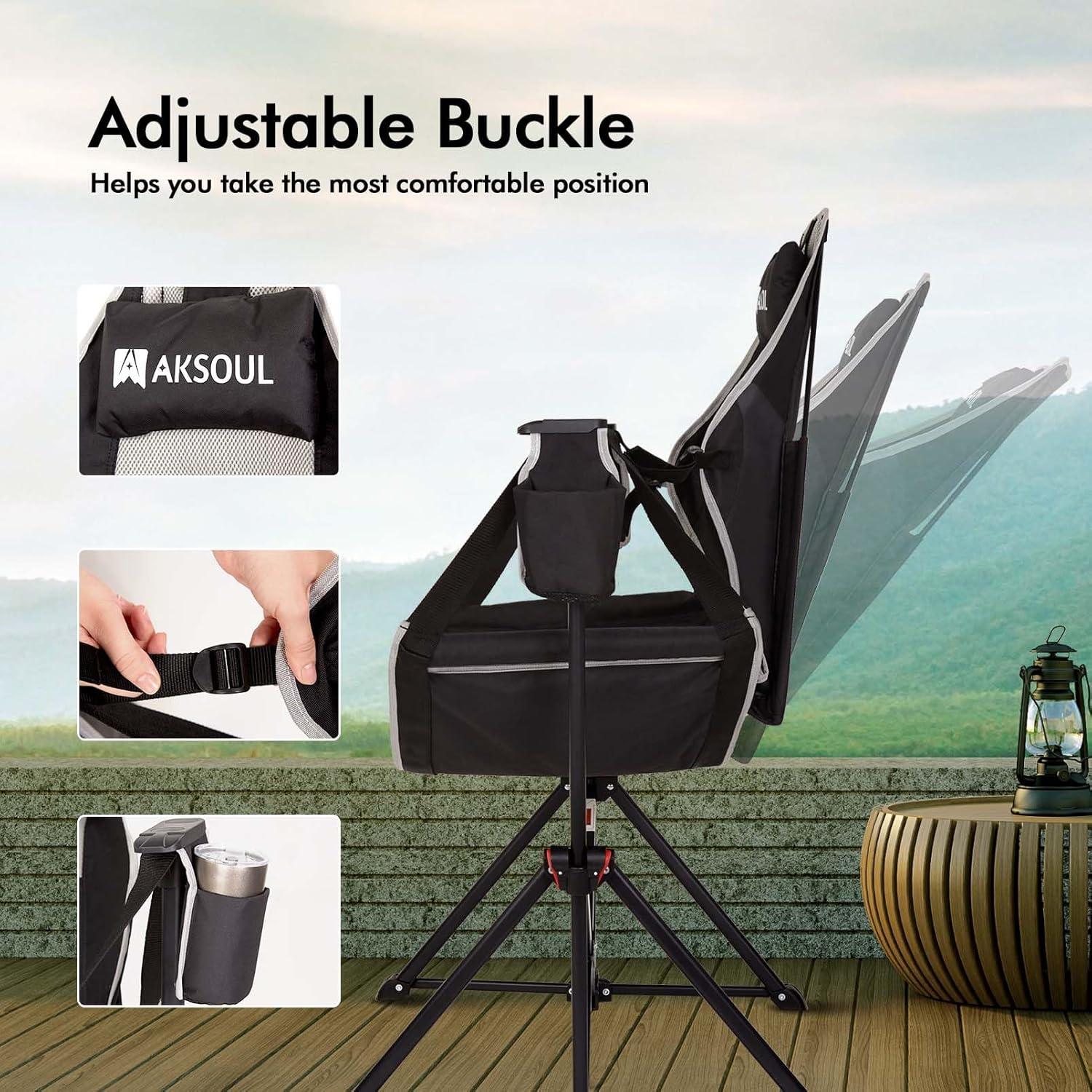 image:imageAKSOUL Hammock Camping Chair Swinging Foldable amp Portable Swing Chairs with Storage Bag 265lbs Adult Weight Capacity Folding Rocking for Lawn Camp Stargazer Outdoor2 PCS