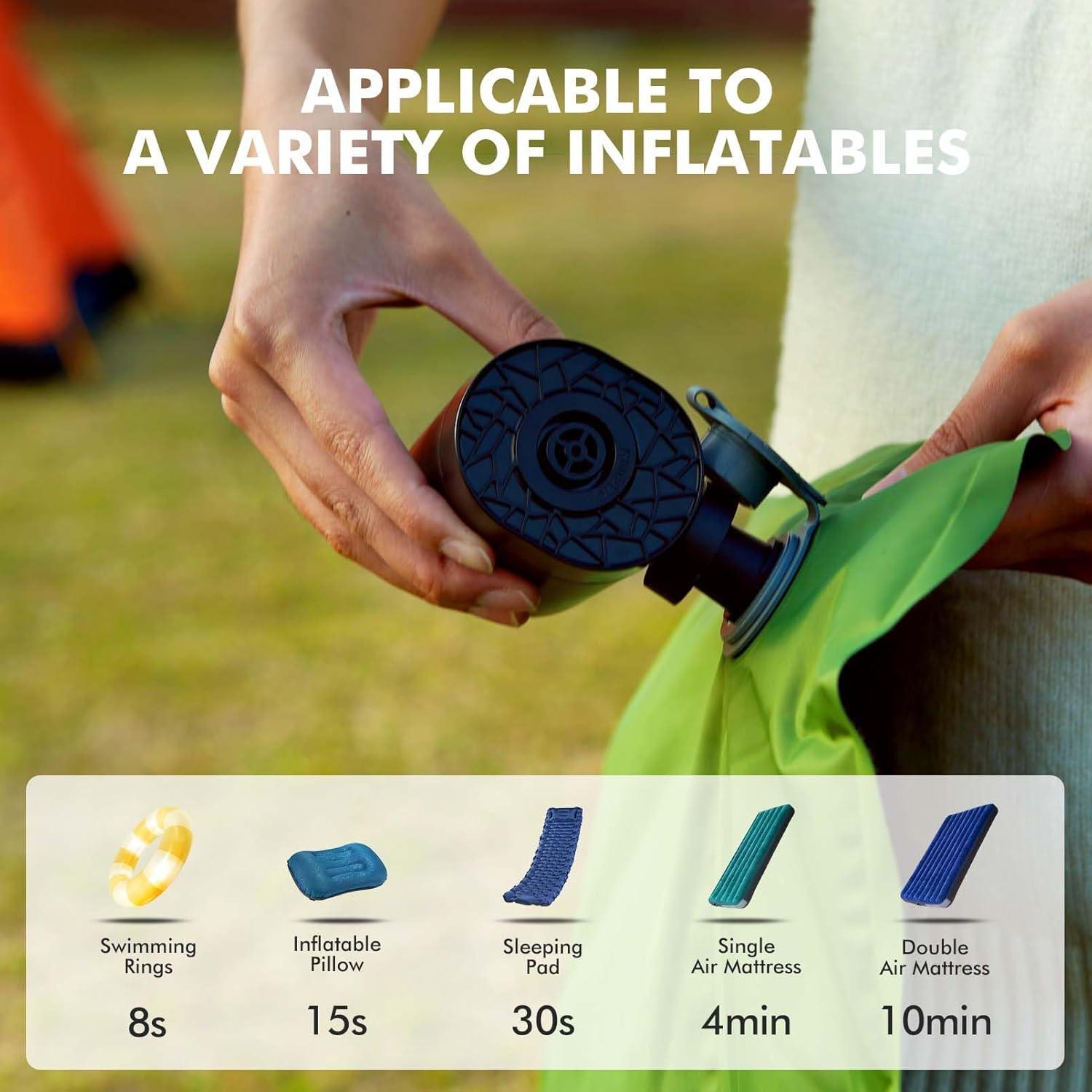 image:imageAKSOUL Portable Air Pump for Inflatables Electric Pumps for Air Mattress Air Bed Pool Floats Raft Basic amp Tiny amp UpgradedBasic Black