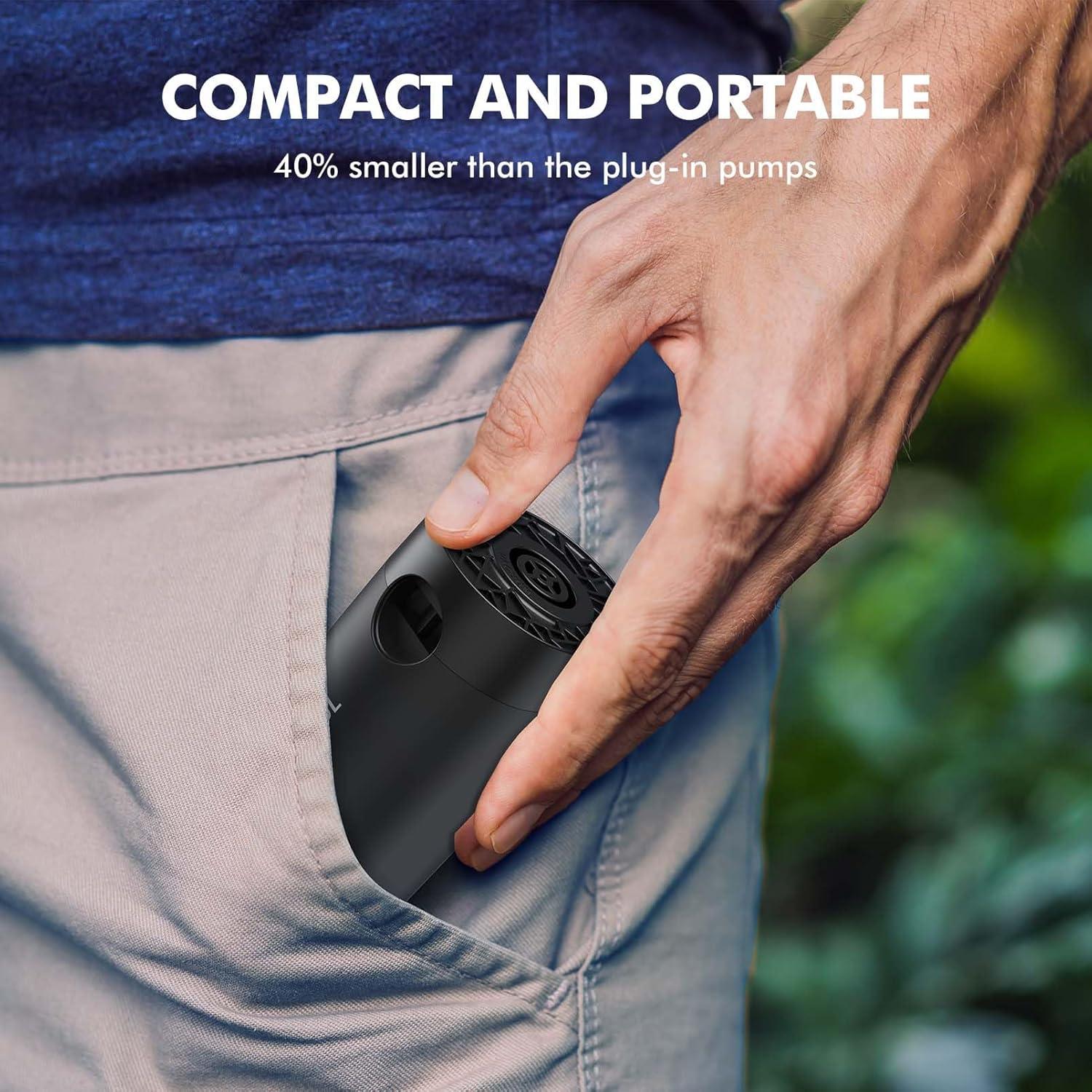image:imageAKSOUL Portable Air Pump for Inflatables Electric Pumps for Air Mattress Air Bed Pool Floats Raft Basic amp Tiny amp UpgradedBasic Black