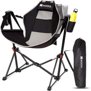 image:imageAKSOUL Hammock Camping Chair Swinging Foldable amp Portable Swing Chairs with Storage Bag  265lbs Adult Weight Capacity  Folding Rocking for Lawn Camp Stargazer Outdoor1 PCS